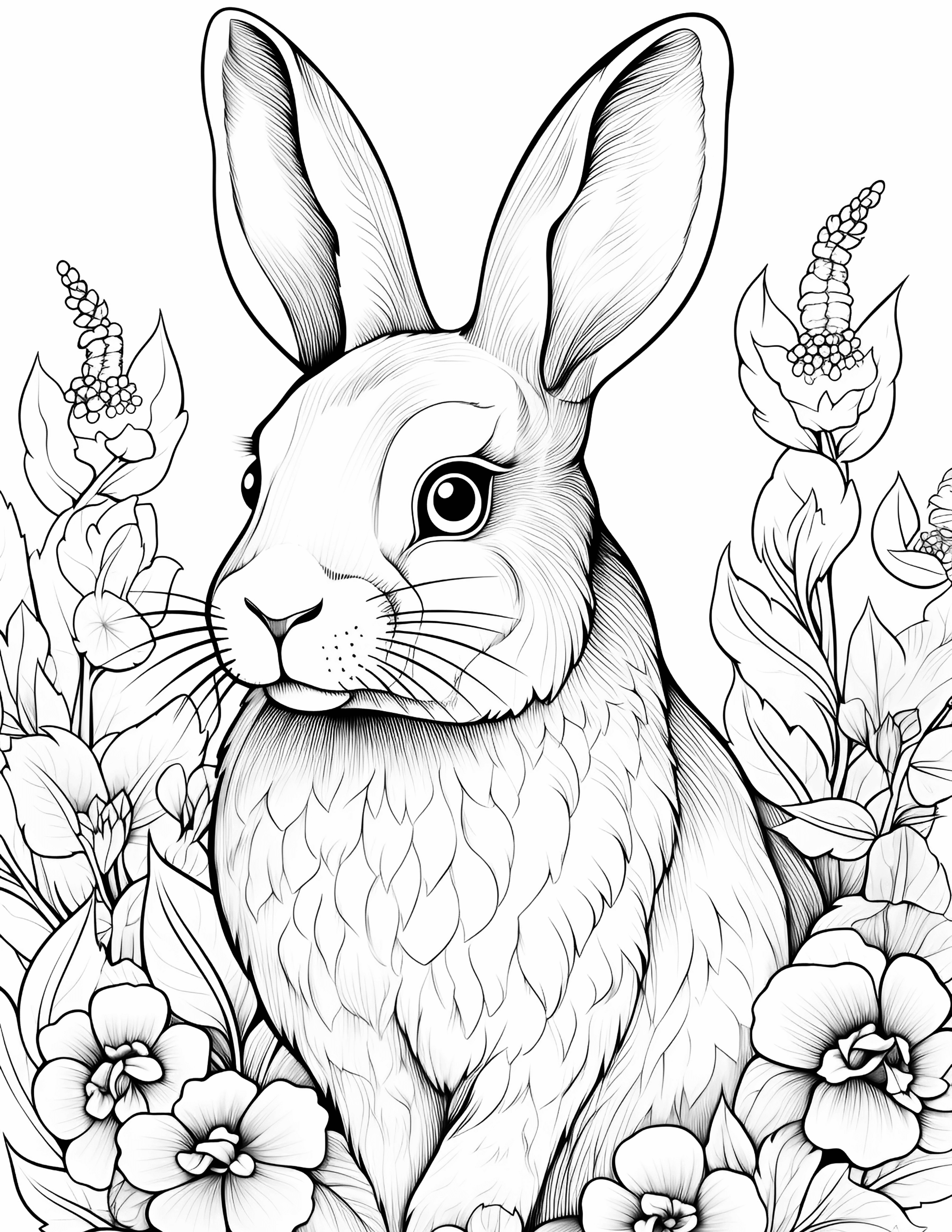 Free coloring page forest hare