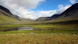 Tjäktja pass in the distance